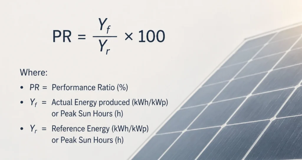 Performance Ratio is one of key KPIs in Solar